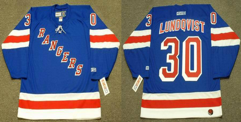 2019 Men New York Rangers #30 Lundqvist blue CCM NHL jerseys->new york rangers->NHL Jersey